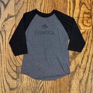 Y2K Emerica Skateboards 3/4 Sleeve Baseball T Shirt